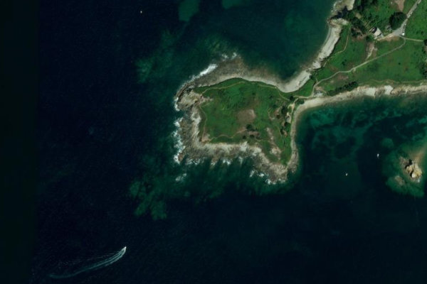 Δορυφορική εικόνα της περιοχής γύρω από Pointe de Bihit