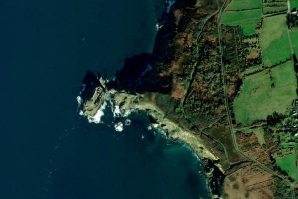 Δορυφορική εικόνα της περιοχής γύρω από Pointe des Capucins