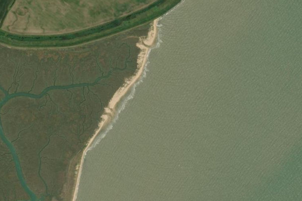 Δορυφορική εικόνα της περιοχής γύρω από Irlam's Beach