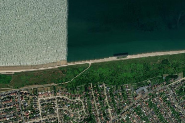 Δορυφορική εικόνα της περιοχής γύρω από Beltinge Beach