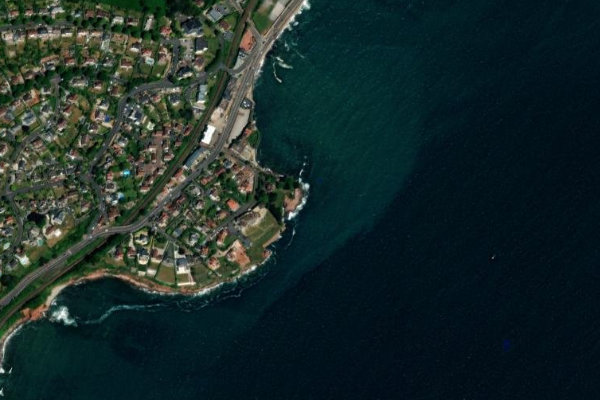 Δορυφορική εικόνα της περιοχής γύρω από Institute Beach