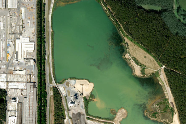 Δορυφορική εικόνα της περιοχής γύρω από Baggersee Schlierferheide