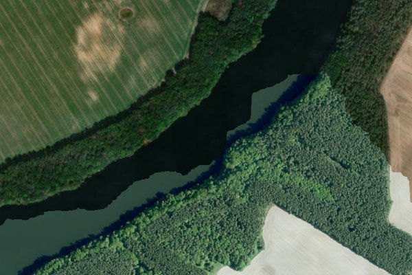 Δορυφορική εικόνα της περιοχής γύρω από Trebuser See