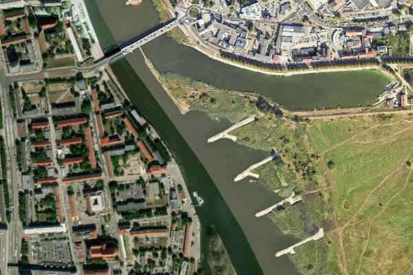 Δορυφορική εικόνα της περιοχής γύρω από Oder (Frankfurt/Oder)