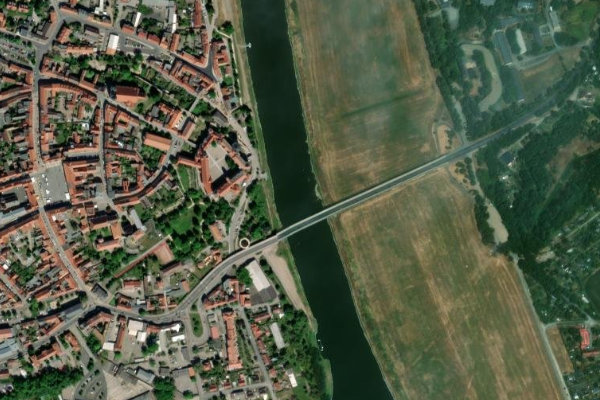 Δορυφορική εικόνα της περιοχής γύρω από Elbe (Torgau)
