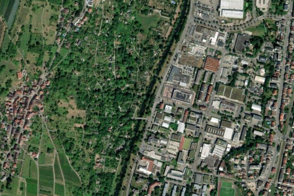 Δορυφορική εικόνα της περιοχής γύρω από Wiese (Lörrach)