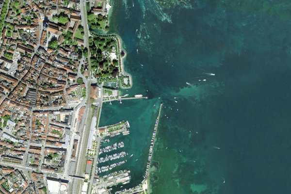 Δορυφορική εικόνα της περιοχής γύρω από Bodensee (Konstanz)
