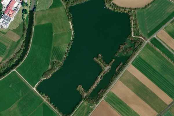 Δορυφορική εικόνα της περιοχής γύρω από Baggersee Schönbrunn