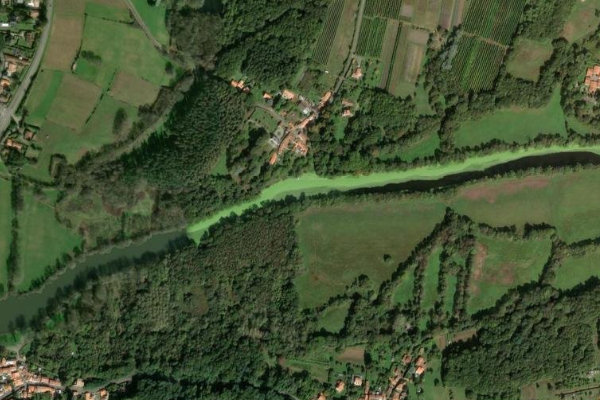 Δορυφορική εικόνα της περιοχής γύρω από la Sèvre Nantaise (Vertou)