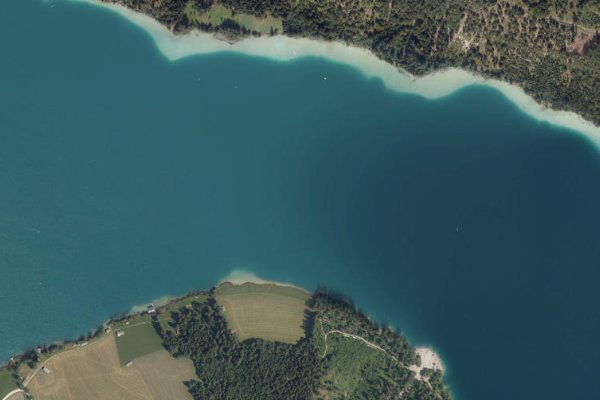 Δορυφορική εικόνα της περιοχής γύρω από Weißensee (Kärnten)