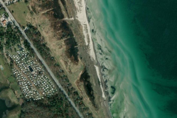 Δορυφορική εικόνα της περιοχής γύρω από Køge Sydstrand