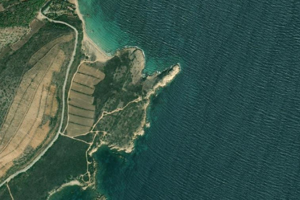 Δορυφορική εικόνα της περιοχής γύρω από Deniz Feneri