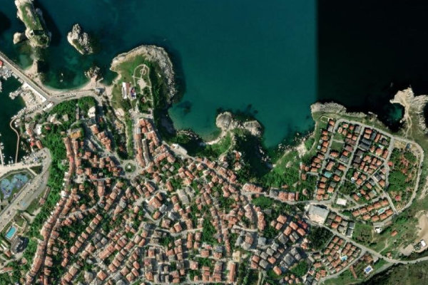 Δορυφορική εικόνα της περιοχής γύρω από Şile Feneri
