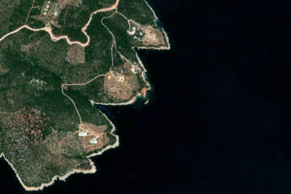 Δορυφορική εικόνα της περιοχής γύρω από Trypití