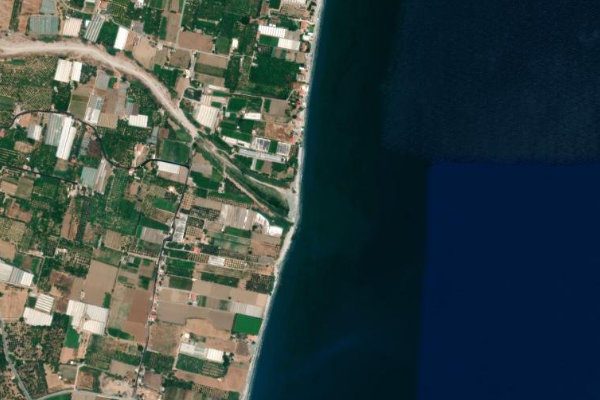 Δορυφορική εικόνα της περιοχής γύρω από Dafnónas Potamós