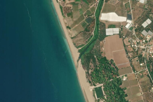 Δορυφορική εικόνα της περιοχής γύρω από Néda Potamós