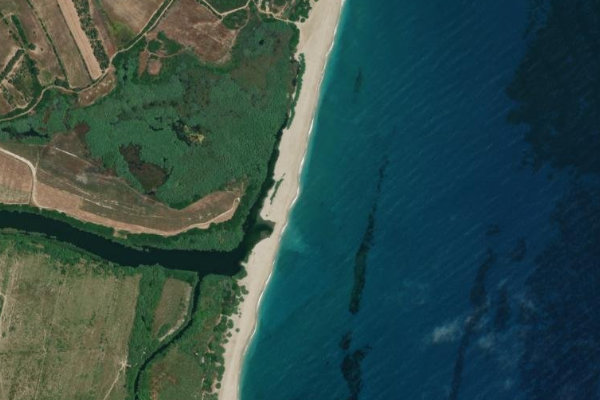 Satellite image of the area around Flumini Durci