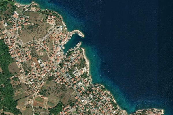 Satellite image of the area around Vantačići