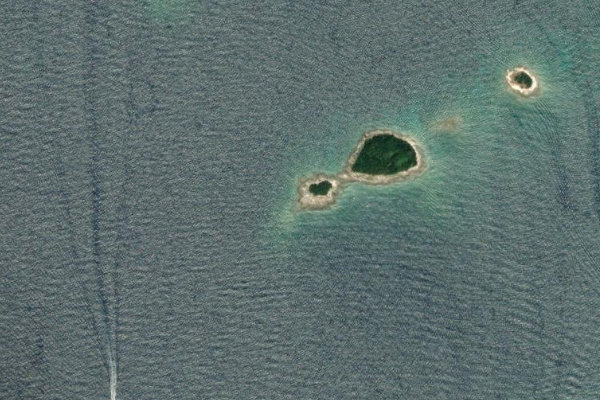 Satellite image of the area around Funtana
