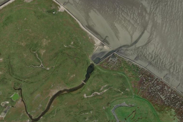 Satellite image of the area around Neuwerk