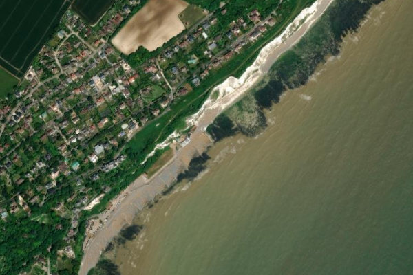 Satellite image of the area around St Margaret's Bay