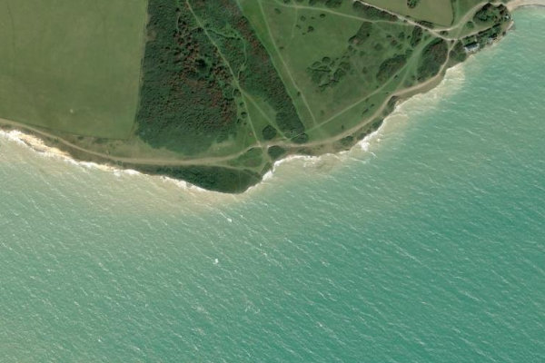 Satellite image of the area around Hope Gap