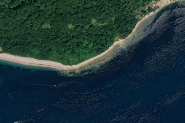 Satellite image of the area around Humble Rocks