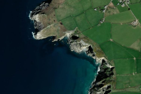 Satellite image of the area around Bagalow Beach