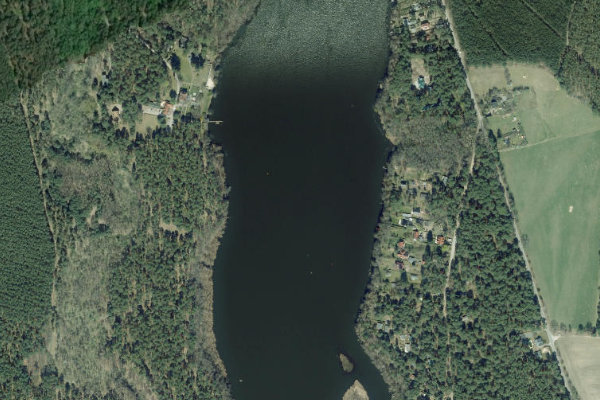 Satellite image of the area around Streganzer See