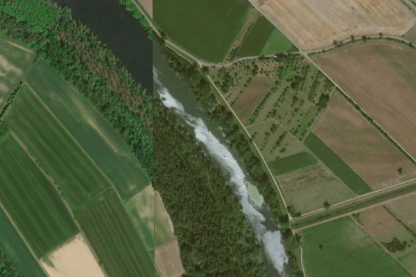 Satellite image of the area around Rußheimer Altrhein