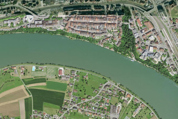 Satellite image of the area around Rhein (Waldshut)
