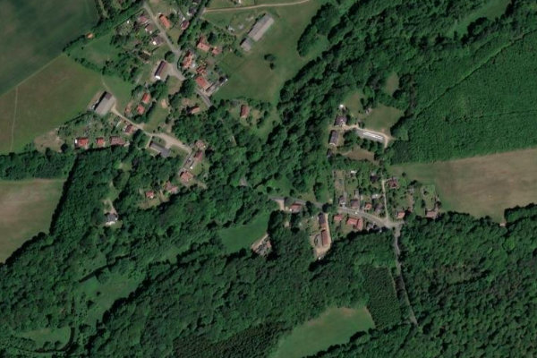 Satellite image of the area around Warnow (Crivitz)