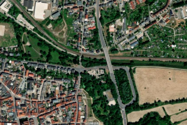 Satellite image of the area around Nebel (Güstrow)