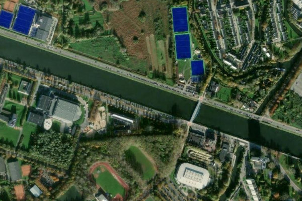 Satellite image of the area around Watersportbaan Gent (naast Blaarmeersen)