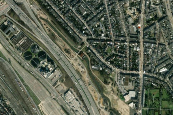 Satellite image of the area around Groot Schijn (Deurne)