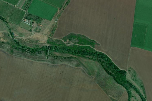 Satellite image of the area around Aheloy