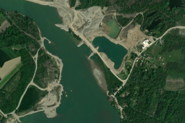 Satellite image of the area around Drina river-Bele Vode (Crna Bara)