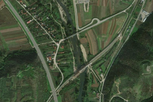 Satellite image of the area around Toplica (Niš)