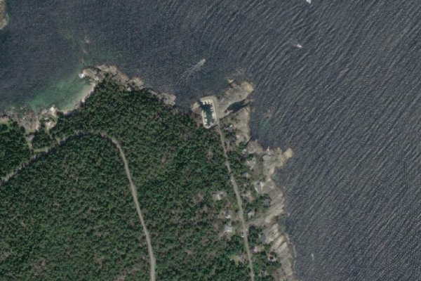 Satellite image of the area around Elvikstranden