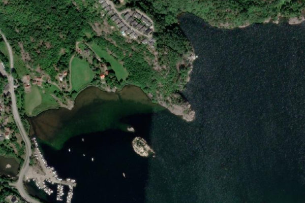 Satellite image of the area around Skinnertangen