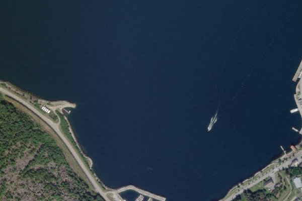 Satellite image of the area around Eidfjord Båtlag