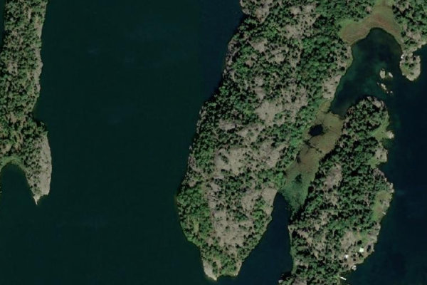 Satellite image of the area around Bergholmen