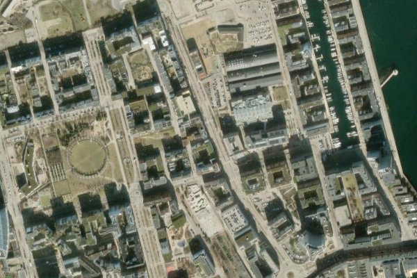 Satellite image of the area around Cafébryggan