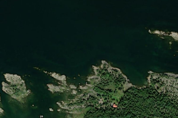 Satellite image of the area around Blåudden