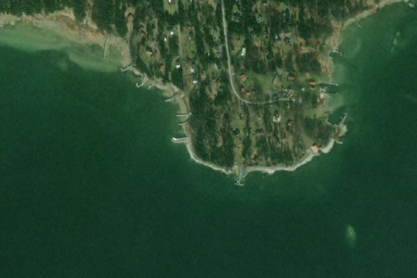 Satellite image of the area around Granö · shore