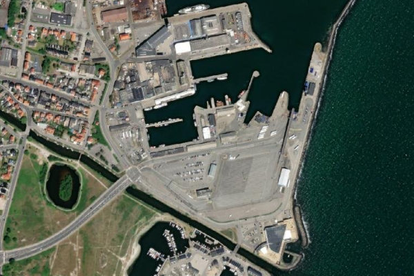 Satellite image of the area around Grenaa Havn