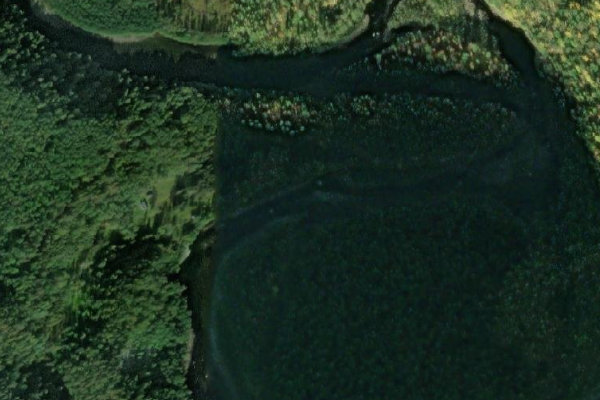 Satellite image of the area around Elvegårdselva