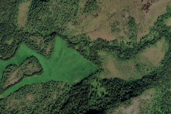 Satellite image of the area around Grøttemselva