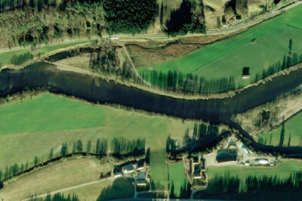 Satellite image of the area around Surna