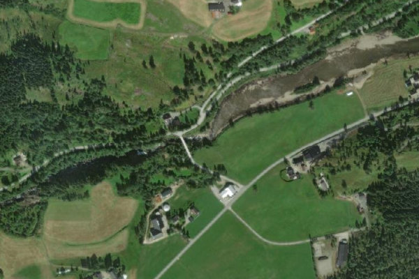 Satellite image of the area around Nausta
